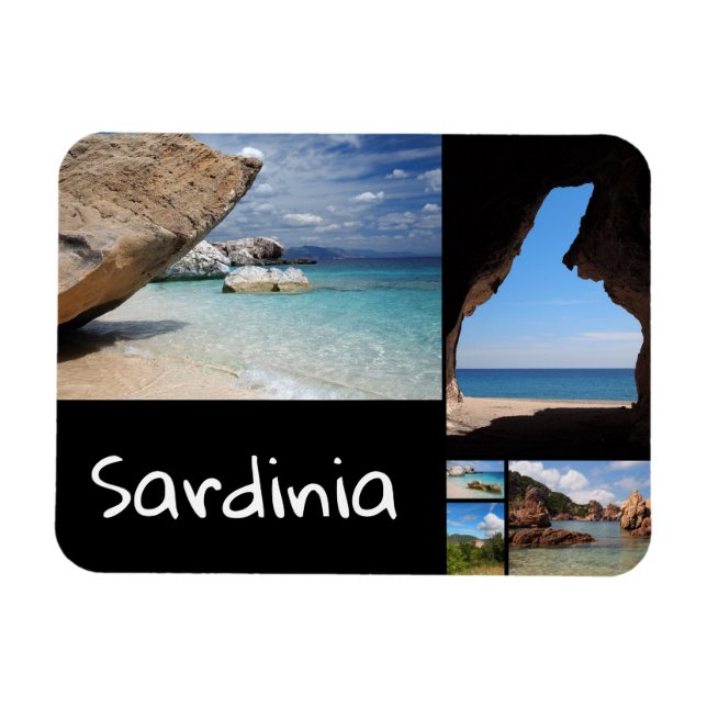 Sardinia landscapes travel photo collage magnet (Horizontal)