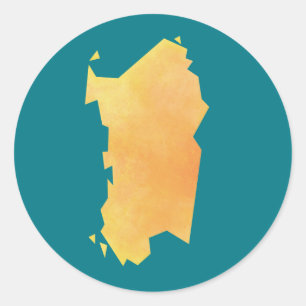 Sardinia Map Classic Round Sticker