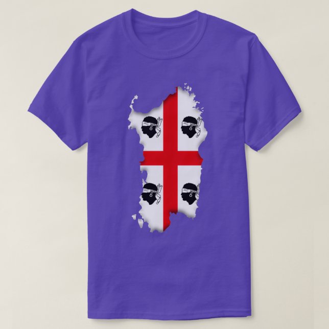 Sardinia map in national colours T-Shirt (Design Front)