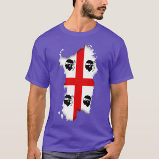 Sardinia map in national colours T-Shirt