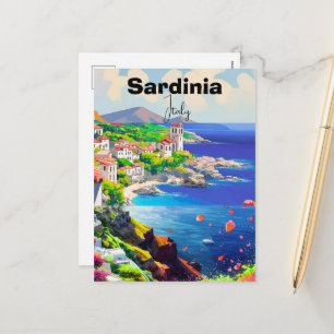 Sardinia Poster Italy Souvenir Sea Decoration Holiday Postcard
