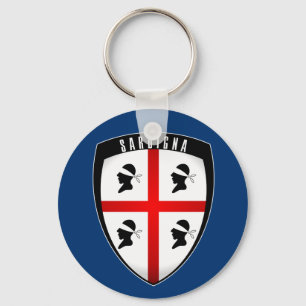 Sardinia, Shield Crest (blue) Keychains
