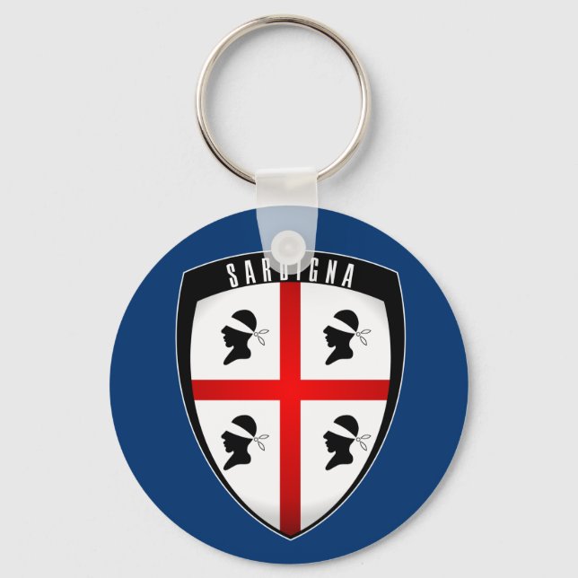 Sardinia, Shield Crest (blue) Keychains (Front)