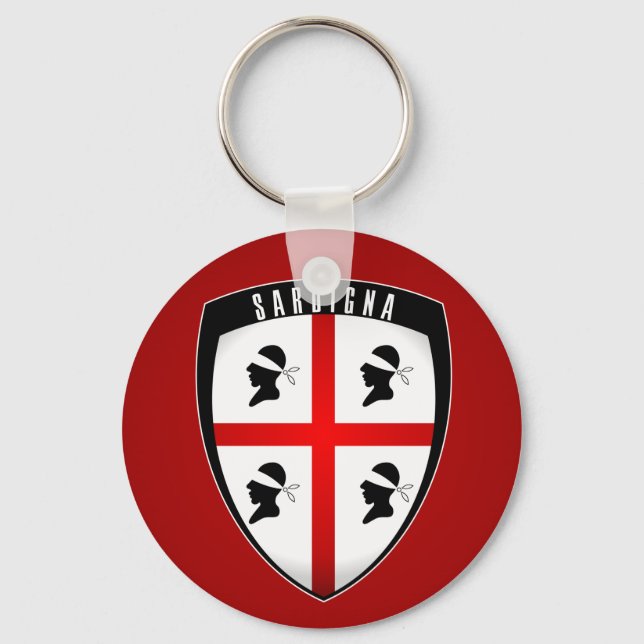 Sardinia, Shield Crest (red) Keychains (Front)