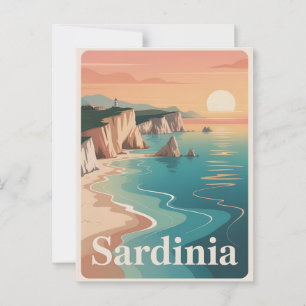 Sardinia vintage minimalistic postcard