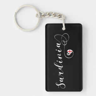 Sardinian Heart Flag, Sardinia Key Ring