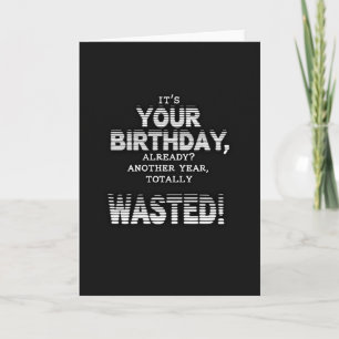 Sardonic Birthday Typographic Card