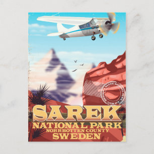 Sarek National Park Sweden vintage travel poster Postcard
