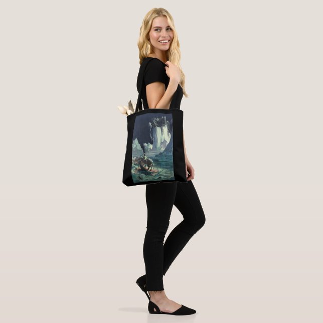 Sargasso Sea Grim Reaper & Sinking of Titanic Tote Bag (On Model)