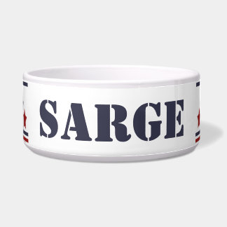 Sarge Patriotic Dog Bowl | EDITABLE