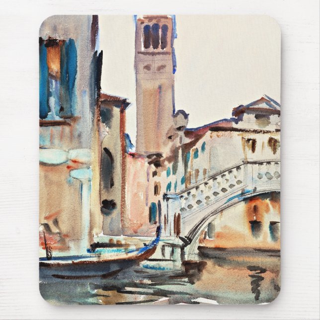 Sargent - A Bridge and a Campanile, Venice, Mouse Mat (Front)