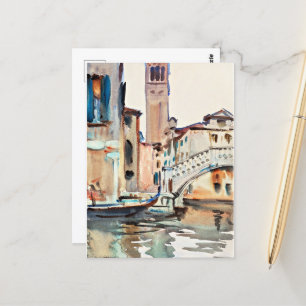 Sargent - A Bridge and a Campanile, Venice, Postcard