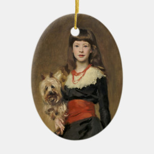 Sargent Girl with Dog Beatrice Townsend Portrait Ceramic Tree Decoration