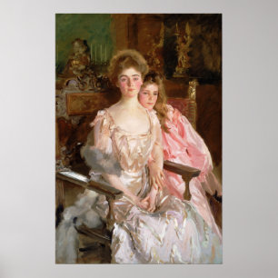 Sargent - Mrs. Warren (Gretchen Osgood) & Daughter Poster