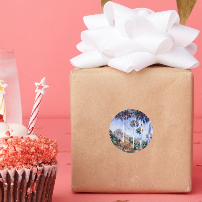 Sargent - Palms, a John Singer Sargent painting Classic Round Sticker (Party)