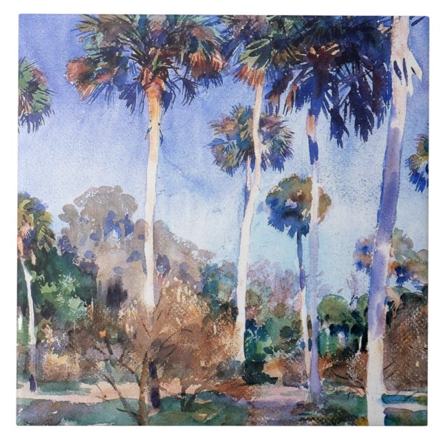 Sargent - Palms, a John Singer Sargent painting Tile (Front)