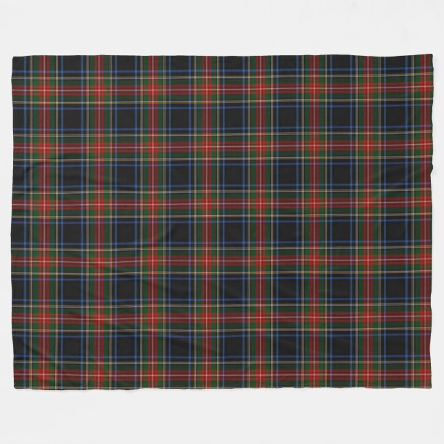 Sargent / Stewart Black Tartan Fleece Blanket (Front (Horizontal))