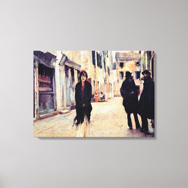 Sargent - Street in Venice, fine art Canvas Print (Front)