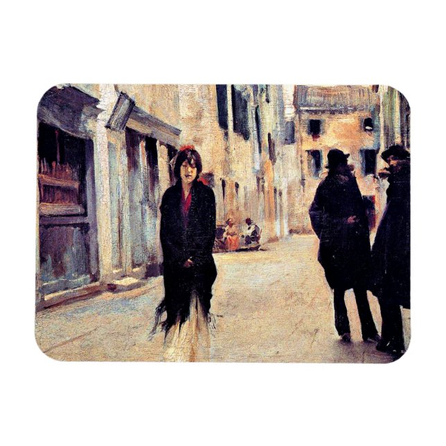 Sargent - Street in Venice, fine art Magnet (Horizontal)