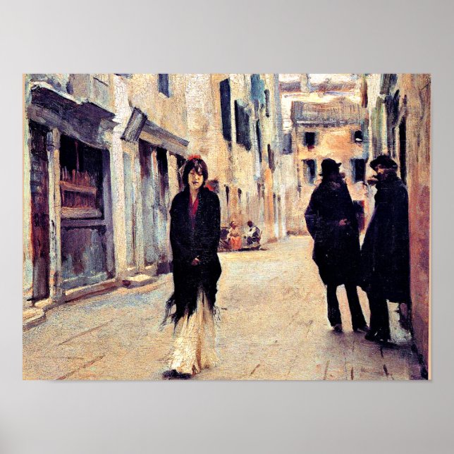 Sargent - Street in Venice, fine art Poster (Front)
