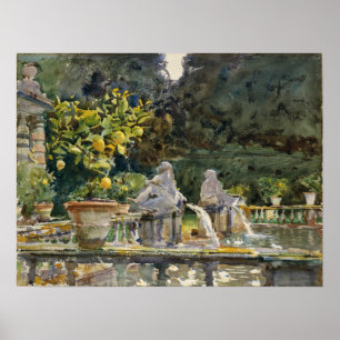 Sargent - Villa Di Marlia Lucca, A Fountain Poster