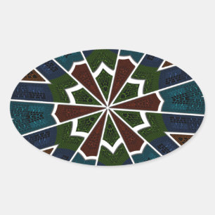 Sari Inspired Design with Intricate Details Oval Sticker