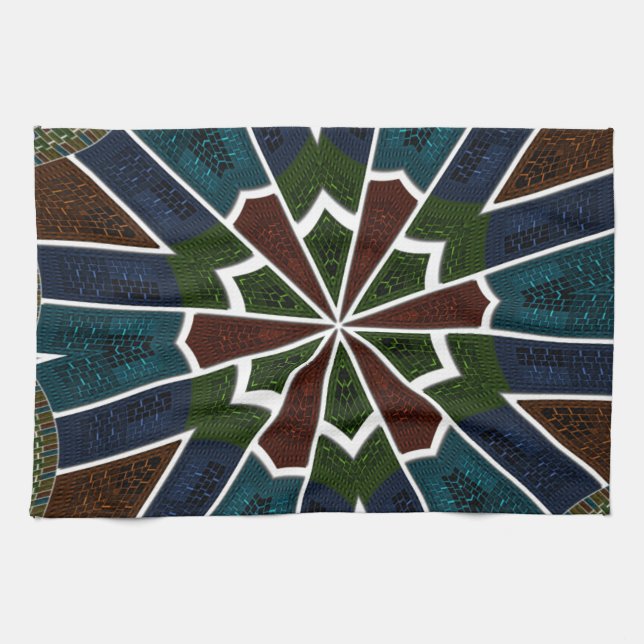 Sari Inspired Design with Intricate Details Tea Towel (Horizontal)