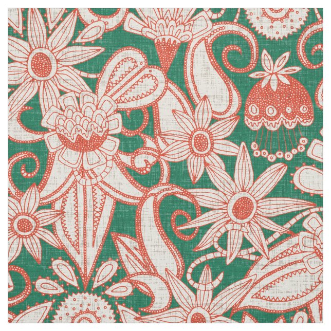 sarilmak palm fire orange fabric (Swatch)