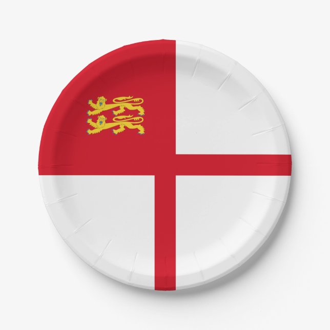 Sark Flag Paper Plate (Front)