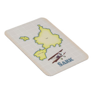 Sark vintage style map magnet