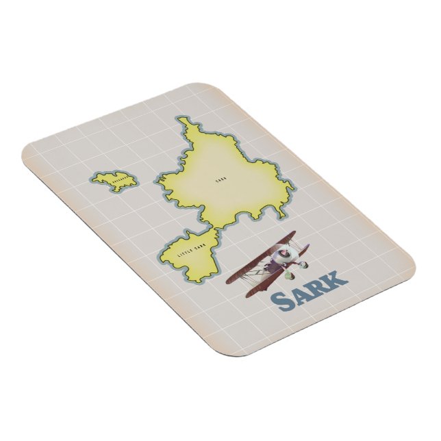 Sark vintage style map magnet (Right Side)