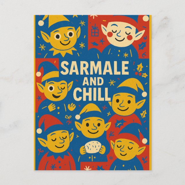 Sarmale and Chill elves Christmas Card  (Front)