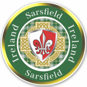 Sarsfield Irish Shield/Celtic Cross Personalized