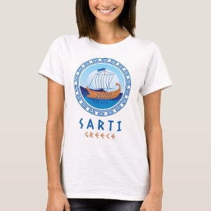 Sarti, Greece Greek Ship Design Women's T-Shirt