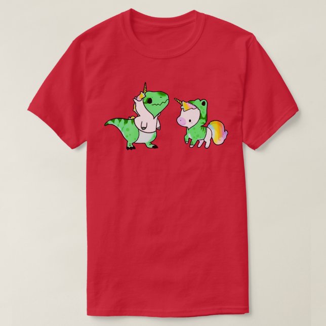 Sarus Animals Cute Lovely Green Unicorn T-Shirt (Design Front)