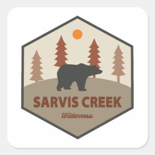 Sarvis Creek Wilderness Colorado Bear Square Sticker