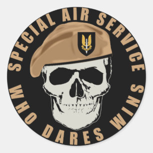 SAS Skull Classic Round Sticker