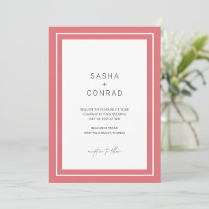 Sasha Coral Modern Wedding Invitation