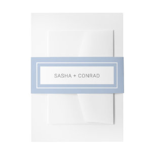 Sasha Cornflower Modern Wedding Invitation Belly Band