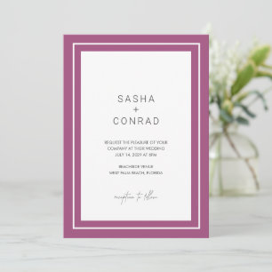 Sasha Mauve Modern Wedding Invitation