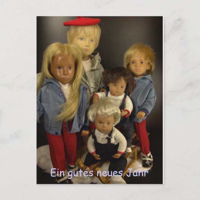 Sasha Puppen im Schnee Postcard (Front)