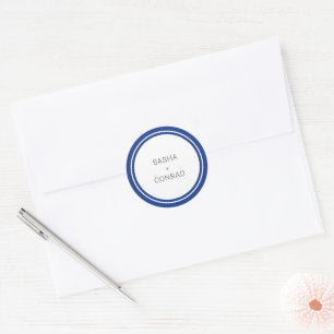 Sasha Sapphire Modern Wedding Classic Round Sticker