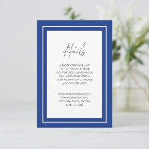 Sasha Sapphire Modern Wedding Enclosure Card