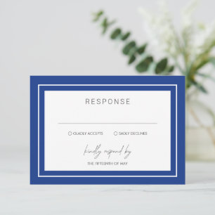 Sasha Sapphire Modern Wedding RSVP Card