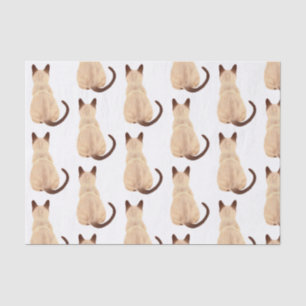 Sasha Siamese Cat Lover Kitty Looking Away Drawing Tissue Paper