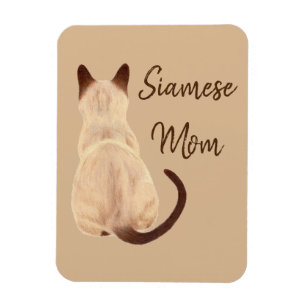 Sasha Siamese Cat Mum Kitty Looking Away Drawing Magnet