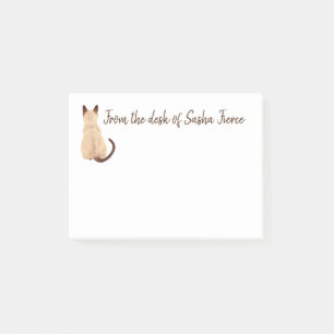 Sasha Siamese Cat Person Kitty Looking Away Art Post-it Notes