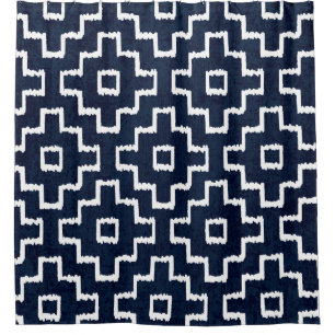 Sashiko Pattern: Traditional Japanese Embroidery Shower Curtain