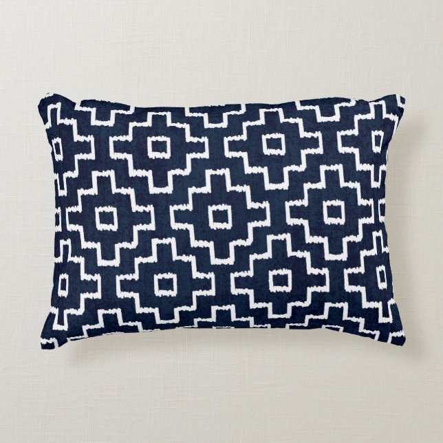 Sashiko seamless indigo dye pattern with tradition decorative cushion (Front)