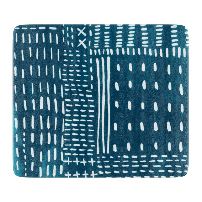 Sashiko Stitches Cutting Board (Front)